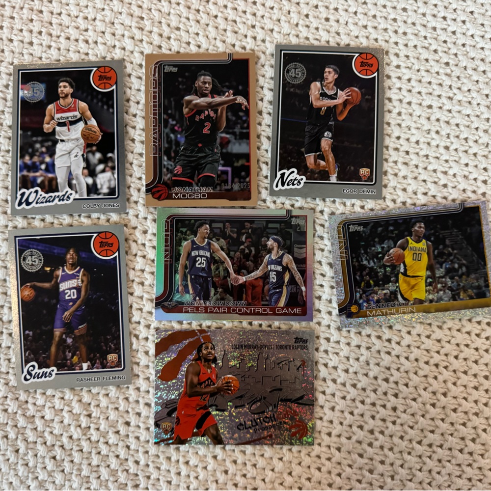 Topps chrome basketball cards.